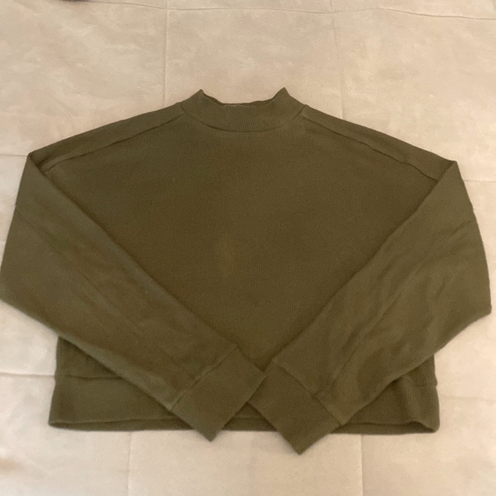 Green Cropped Sweater